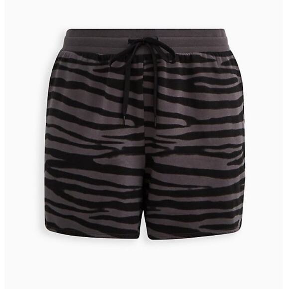 Torrid lovesick French terry tiger stripe grey pull on shorts - Picture 5 of 10